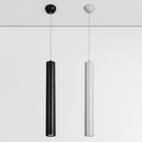 Lámpara colgante tipo tubo blanco o negro