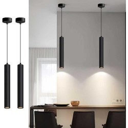 Lámpara colgante tipo tubo blanco o negro