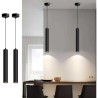 Lámpara colgante tipo tubo blanco o negro