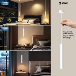 Lámpara colgante tipo tubo blanco o negro