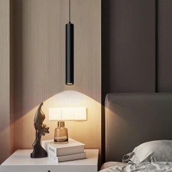 Lámpara colgante tipo tubo blanco o negro