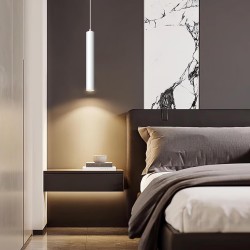 Lámpara colgante tipo tubo blanco o negro