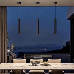 Lámpara colgante tipo tubo blanco o negro