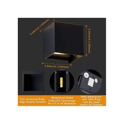 Lámpara de pared exterior tipo cubo con luz Led