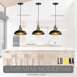 Lámpara colgante negra industrial