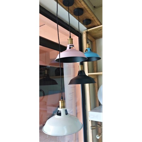 Lámpara colgante negra industrial