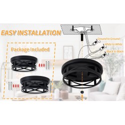 Lámpara de Cielo Negra dos Luces