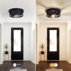 Lámpara de Cielo Negra dos Luces