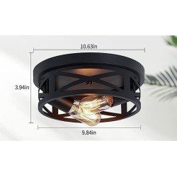 Lámpara de Cielo Negra dos Luces