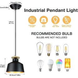 Lámpara Colgante tipo Granero color negro