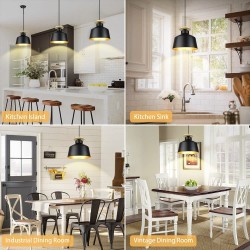 Lámpara Colgante tipo Granero color negro