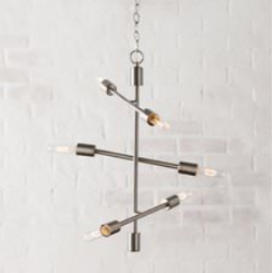 Lámpara colgante tipo sputnik (negro, dorado y cromado)