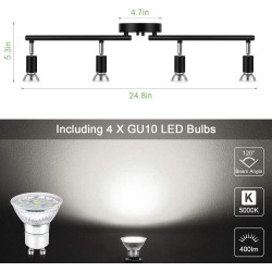 RIEL  PARA CIELO DE 4 LUCES