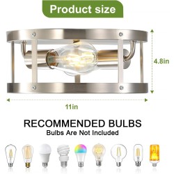 Lámpara de cielo cromada de 2 luces