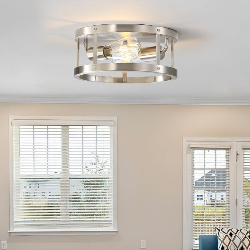 Lámpara de cielo cromada de 2 luces