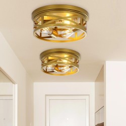 Lámpara de cielo tipo jaula dorada