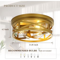 Lámpara de cielo tipo jaula dorada