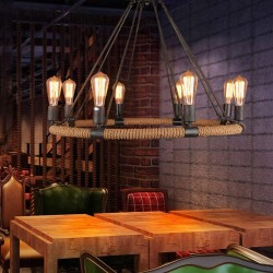 Lámpara Colgante tipo rueda de 8 luces